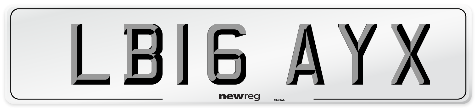 LB16 AYX Number Plate from New Reg